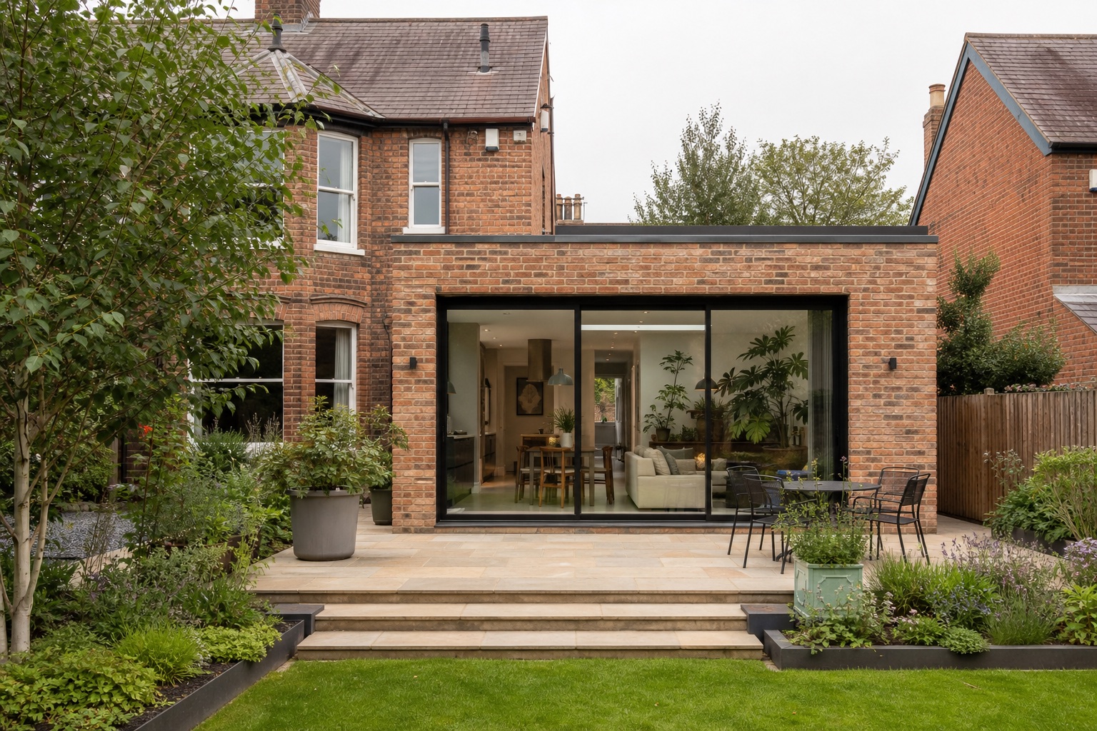 Brick garden extension — fictional demonstration project